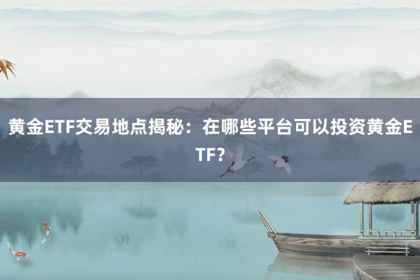 黄金ETF交易地点揭秘：在哪些平台可以投资黄金ETF？